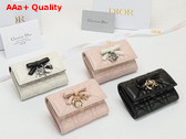 Dior Lady Dior Glycine Wallet in Black Cannage Lambskin Replica