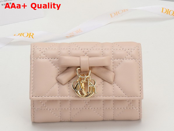 Dior Lady Dior Glycine Wallet in Black Cannage Lambskin Replica