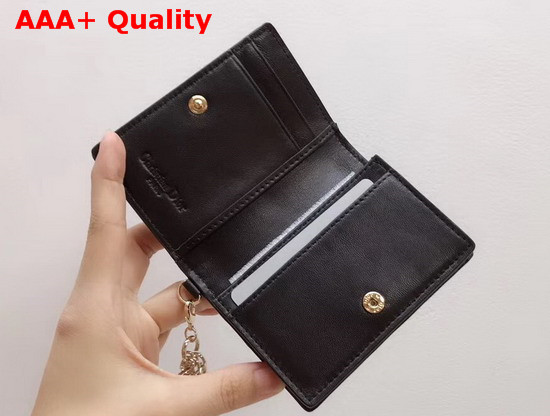 Dior Lady Dior Lambskin Card Holder in Black Cannage Lambskin Replica