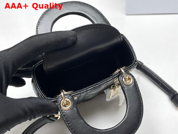 Dior Lady Dior Micro Bag Black Cannage Lambskin Replica