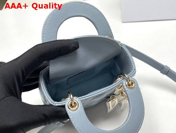Dior Lady Dior Micro Bag Cloud Blue Cannage Lambskin Replica