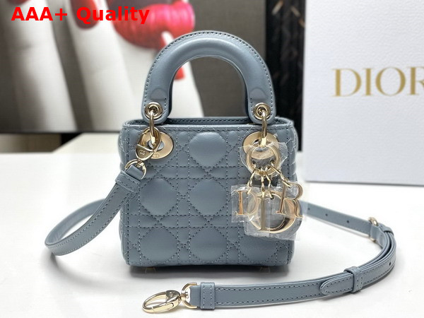 Dior Lady Dior Micro Bag Cloud Blue Cannage Lambskin Replica