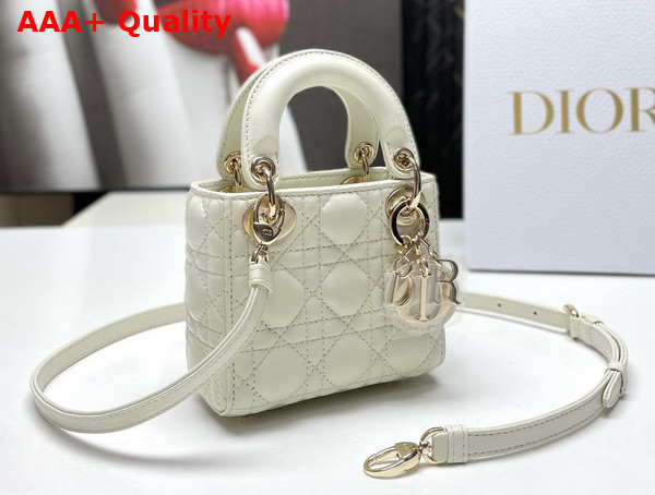 Dior Lady Dior Micro Bag Latte Cannage Lambskin Replica