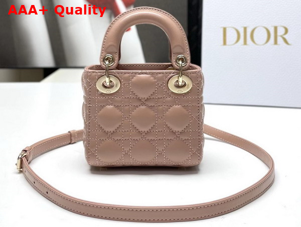 Dior Lady Dior Micro Bag Ros Des Vents Cannage Lambskin Replica