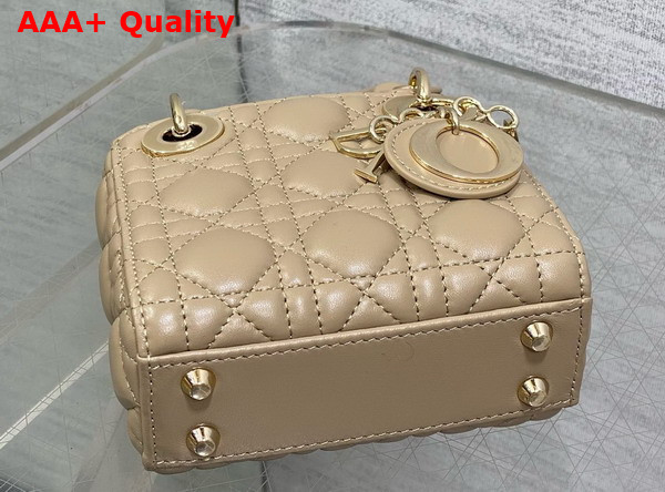 Dior Lady Dior Micro Bag in Beige Cannage Lambskin Replica