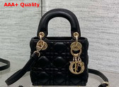Dior Lady Dior Micro Bag in Black Cannage Lambskin Replica
