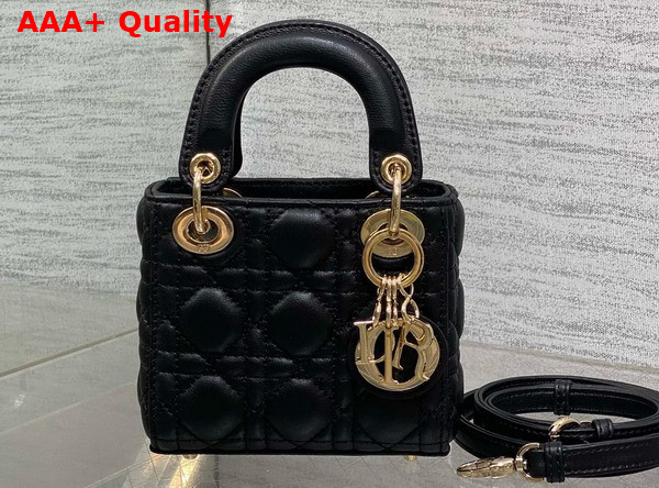 Dior Lady Dior Micro Bag in Black Cannage Lambskin Replica