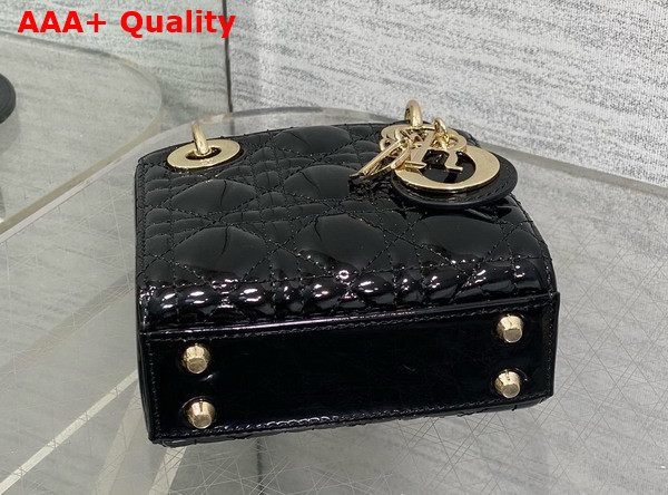 Dior Lady Dior Micro Bag in Black Patent Cannage Calfskin Replica