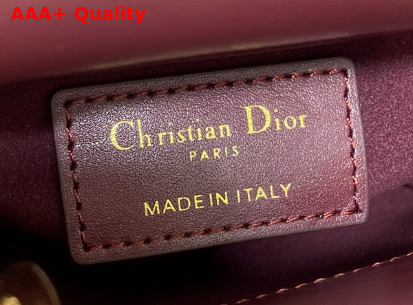 Dior Lady Dior Micro Bag in Burgundy Cannage Lambskin Replica