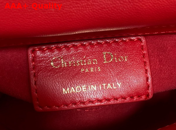 Dior Lady Dior Micro Bag in Cherry Red Cannage Lambskin Replica