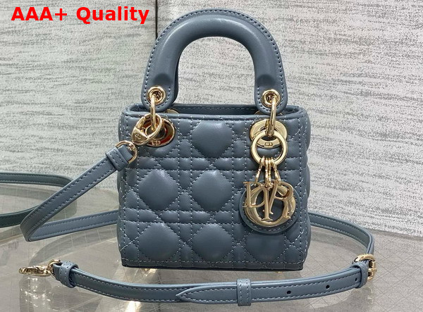 Dior Lady Dior Micro Bag in Cloud Blue Cannage Lambskin Replica