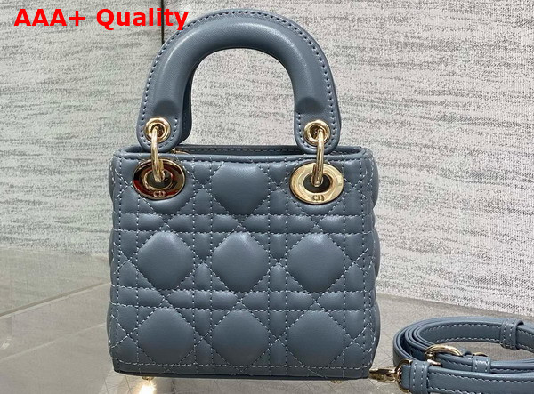 Dior Lady Dior Micro Bag in Cloud Blue Cannage Lambskin Replica