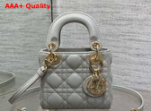 Dior Lady Dior Micro Bag in Cloud Gray Cannage Lambskin Replica