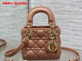 Dior Lady Dior Micro Bag in Dark Beige Cannage Lambskin Replica