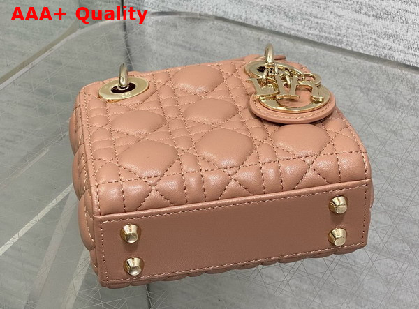 Dior Lady Dior Micro Bag in Dark Beige Cannage Lambskin Replica