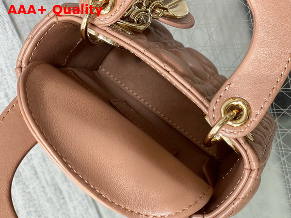 Dior Lady Dior Micro Bag in Dark Beige Cannage Lambskin Replica