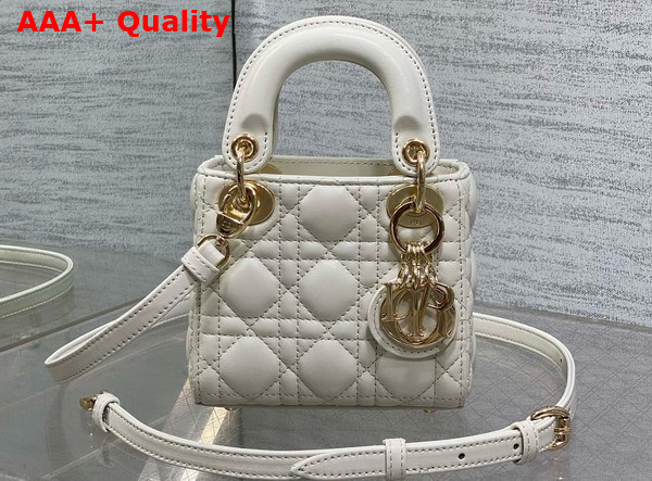 Dior Lady Dior Micro Bag in Latte Cannage Lambskin Replica