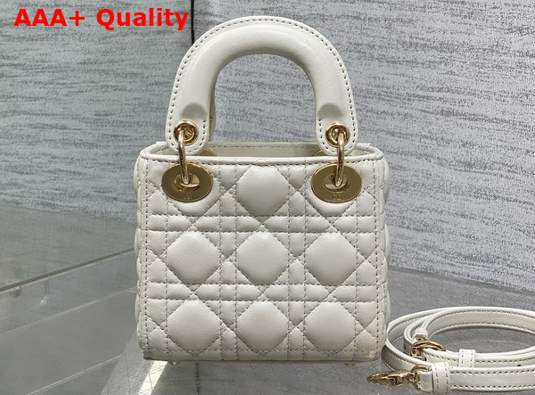 Dior Lady Dior Micro Bag in Latte Cannage Lambskin Replica