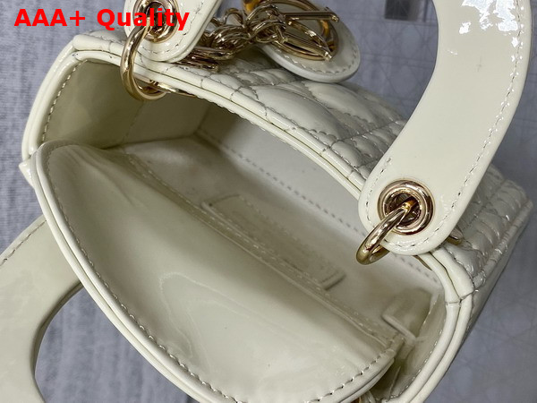 Dior Lady Dior Micro Bag in Latte Patent Cannage Calfskin Replica