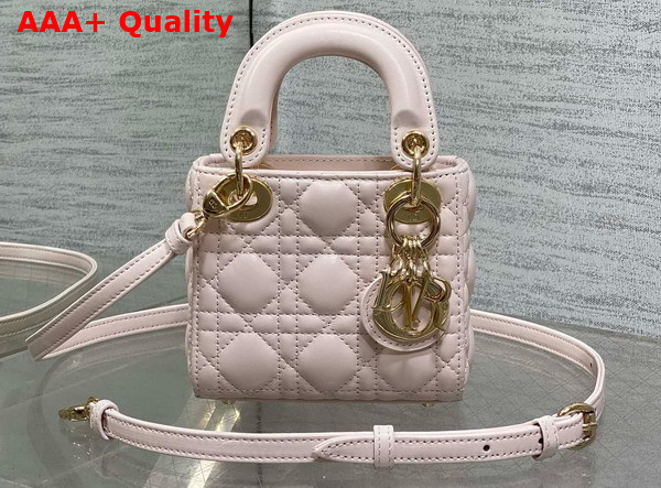 Dior Lady Dior Micro Bag in Light Pink Cannage Lambskin Replica