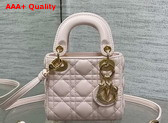 Dior Lady Dior Micro Bag in Light Pink Cannage Lambskin Replica