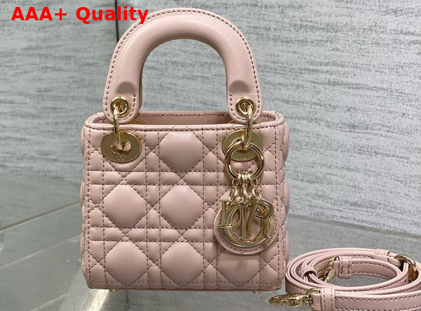 Dior Lady Dior Micro Bag in Pale Pink Cannage Lambsin Replica