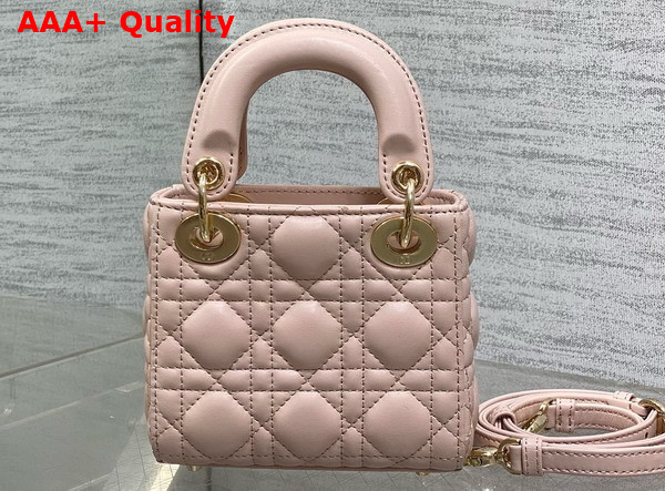 Dior Lady Dior Micro Bag in Pale Pink Cannage Lambsin Replica
