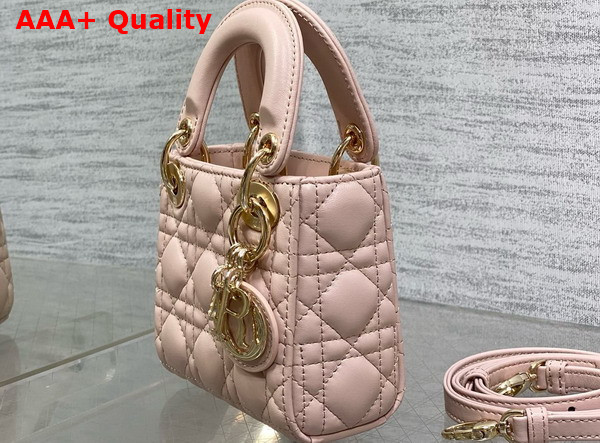 Dior Lady Dior Micro Bag in Pale Pink Cannage Lambsin Replica