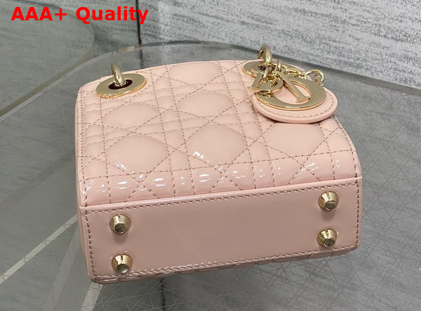 Dior Lady Dior Micro Bag in Pale Pink Patent Cannage Calfskin Replica