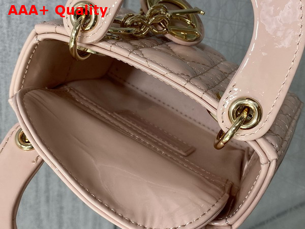 Dior Lady Dior Micro Bag in Pale Pink Patent Cannage Calfskin Replica