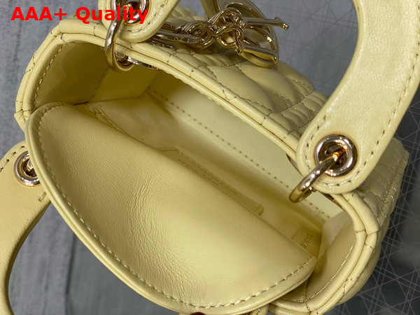 Dior Lady Dior Micro Bag in Yellow Cannage Lambskin Replica