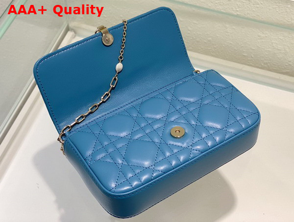 Dior Lady Dior Phone Pouch Cloud Blue Cannage Lambskin Replica