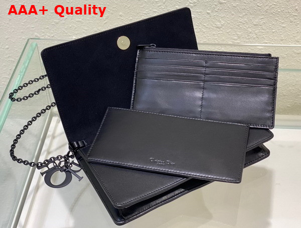 Dior Lady Dior Pouch Black Cannage Calfskin with Diamond Motif Replica