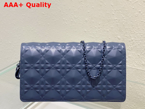 Dior Lady Dior Pouch Denim Cannage Calfskin with Diamond Motif Replica
