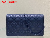 Dior Lady Dior Pouch Denim Cannage Calfskin with Diamond Motif Replica