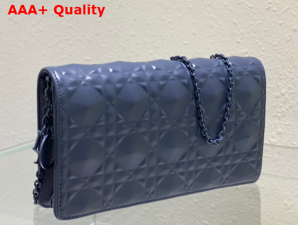 Dior Lady Dior Pouch Denim Cannage Calfskin with Diamond Motif Replica