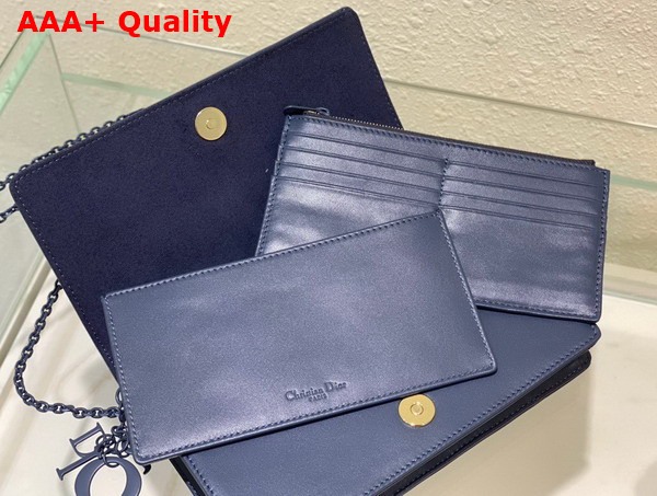 Dior Lady Dior Pouch Denim Cannage Calfskin with Diamond Motif Replica