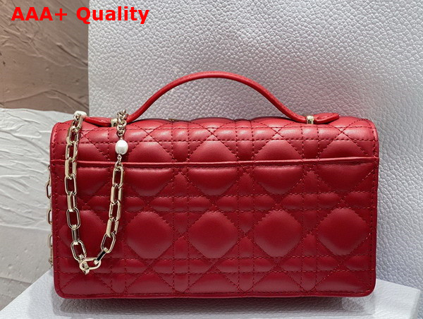 Dior Lady Dior Top Handle Clutch Red Cannage Lambskin Replica