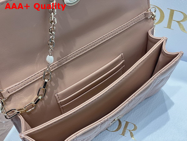 Dior Lady Dior Top Handle Clutch Rose Des Vents Cannage Lambskin Replica