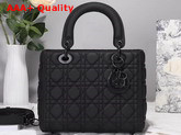 Dior Lady Dior Ultra Matte Bag in Matte Black Cannage Calfskin Replica