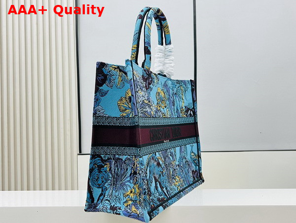 Dior Large Dior Book Tote Celestial Blue Multicolor Toile de Jouy Voyage Embroidery Replica