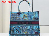 Dior Large Dior Book Tote Celestial Blue Multicolor Toile de Jouy Voyage Embroidery Replica