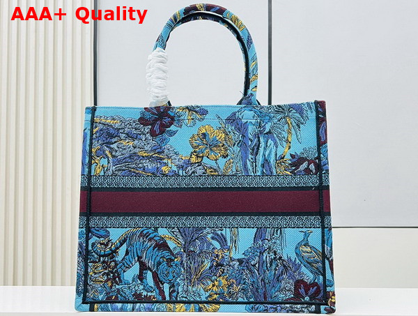 Dior Large Dior Book Tote Celestial Blue Multicolor Toile de Jouy Voyage Embroidery Replica
