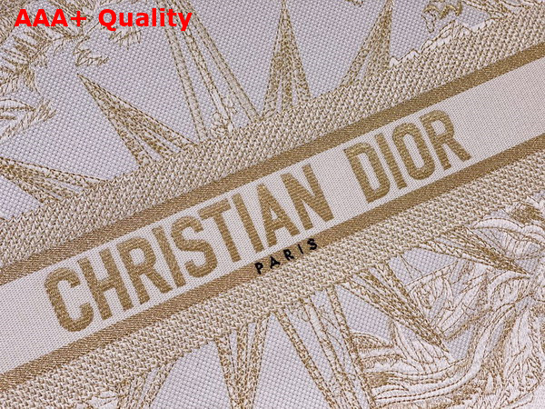 Dior Large Dior Book Tote Dior Reve D Infini Embroidery with Gold Tone Metallic Thread Replica