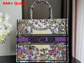 Dior Large Dior Book Tote Ecru Multicolor Dior 4 Saisons Ete Soleil Embroidery Replica