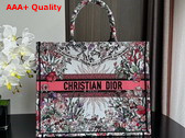 Dior Large Dior Book Tote Ecru Multicolor Dior 4 Saisons Printemps Soleil Embroidery Replica
