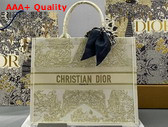 Dior Large Dior Book Tote Gold Tone Dior Around The World Stella Embroidery Replica