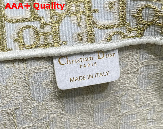 Dior Large Dior Book Tote Gold Tone Dior Oblique Embroidery Replica