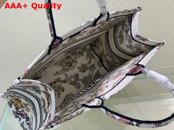 Dior Large Dior Book Tote White Multicolor Dior Jardin Botanique Embroidery Replica