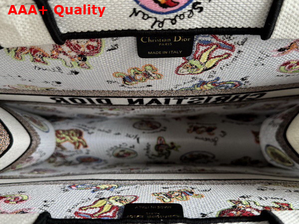 Dior Large Dior Book Tote White Multicolor Dragon Zodiac Embroidery Replica